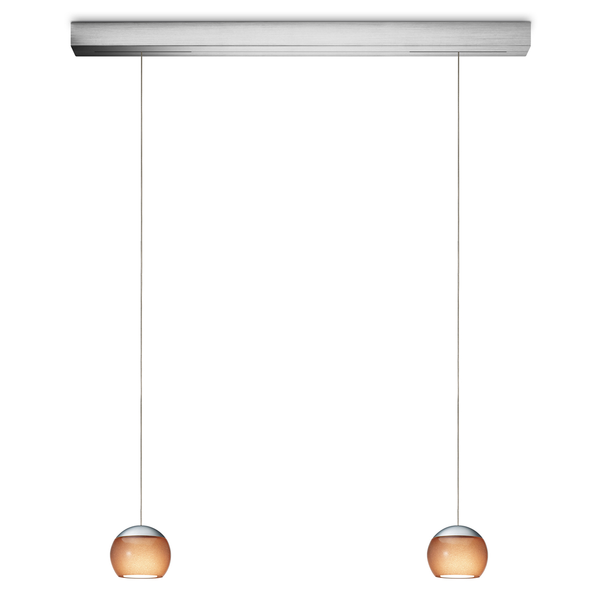Oligo Balino LED Pendelleuchte, 2-flg., Chrom matt / braun glänzend