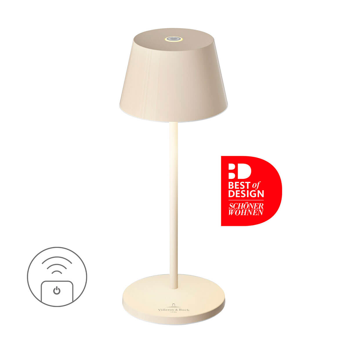 Villeroy & Boch Seoul Micro RC LED Akkuleuchte, elfenbein-keramik