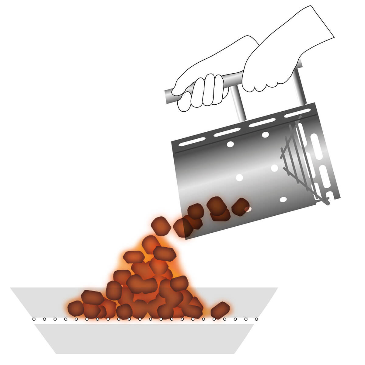 Höfats BBQ Starter Anzündkamin, Anwendung als klassischer Anzündkamin