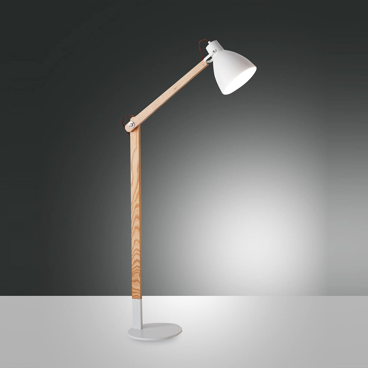 Fabas Luce Sveva Leseleuchte, weiß / Eschenholz
