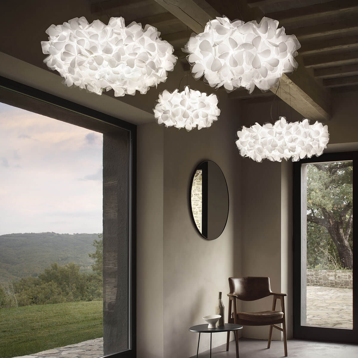 Slamp Clizia Mama non Mama Suspension und Clizia Mama non Mama Suspension Large, weiß, Kabel: transparent