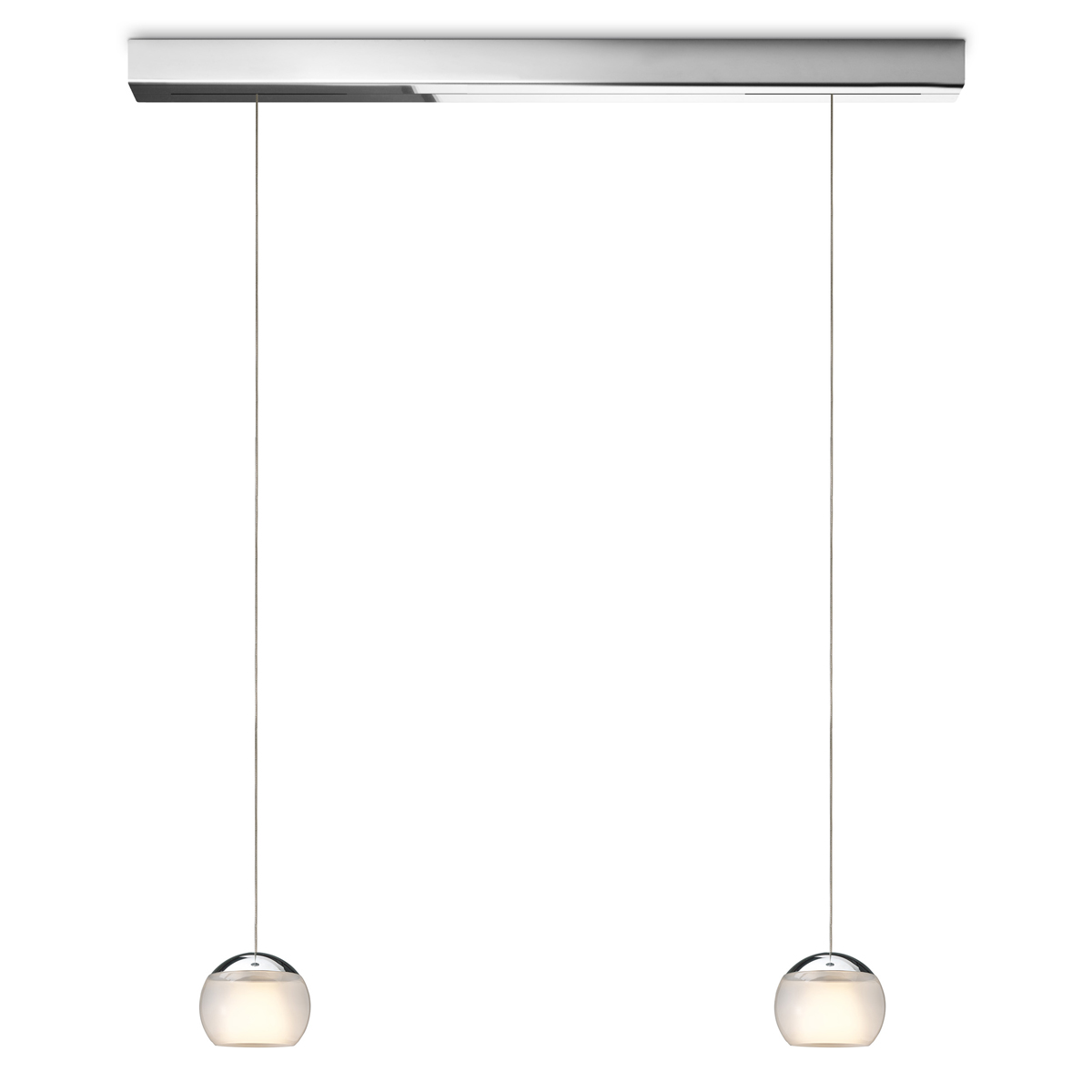 Oligo Balino LED Pendelleuchte, 2-flg., Chrom / satiniert