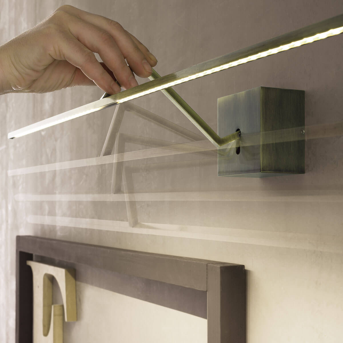 Icone Zeta LED Bilderleuchte, Länge: 50 cm, Bronze gebürstet