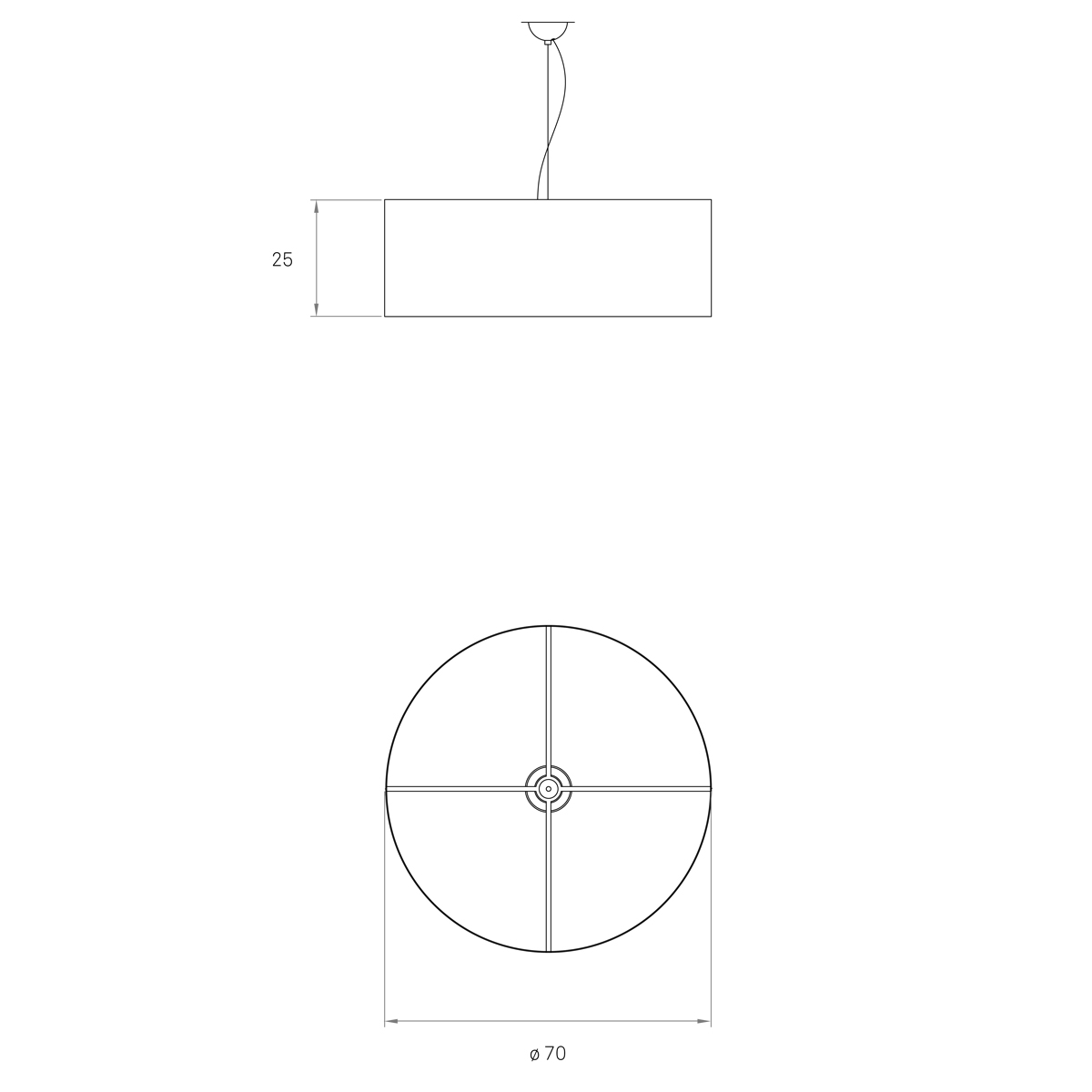 LZF Lamps Gea Large Pendelleuchte, Maßzeichnung