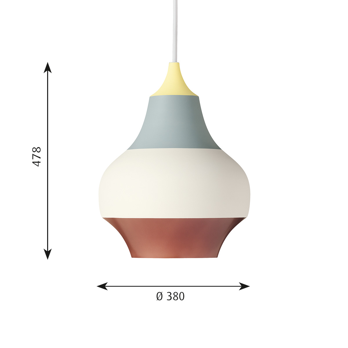 Louis Poulsen Cirque Pendelleuchte, Ø: 38 cm, Maßzeichnung