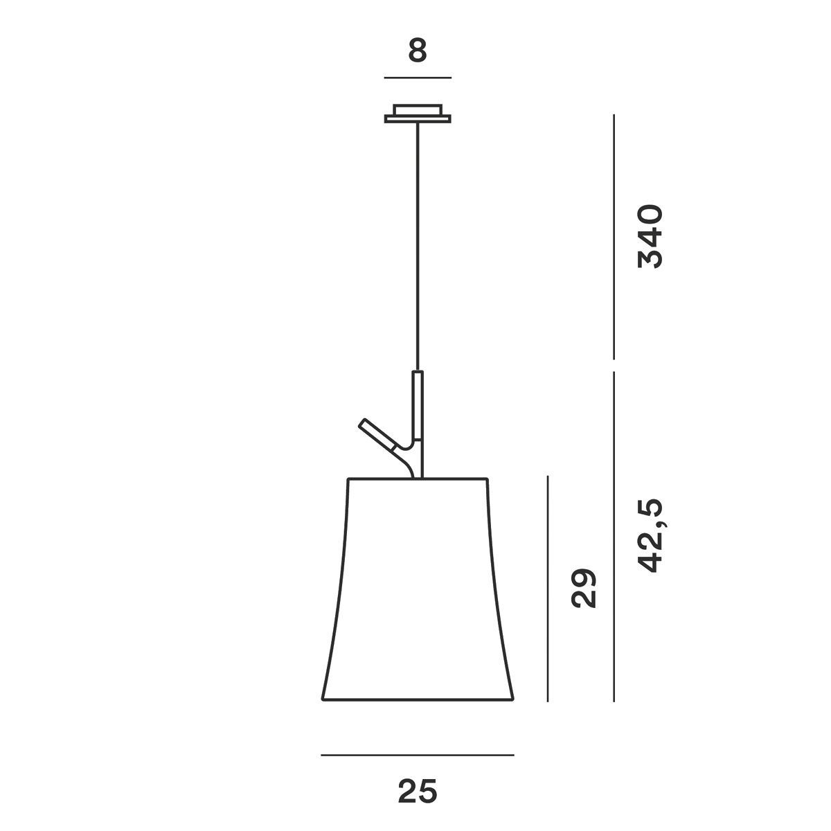 Foscarini Birdie Grande Sospensione, Maßzeichnung