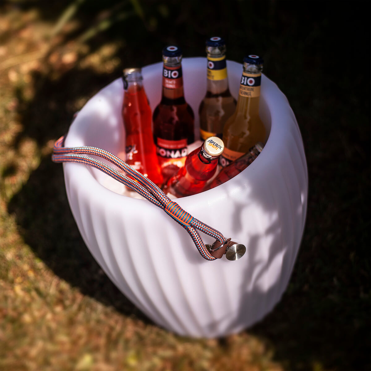 Joouls The Joouly Tauwerkgriff, hellblau / orange, mit der The Joouly Bowl L (separat erhältlich) (©Leuchtenland.com)