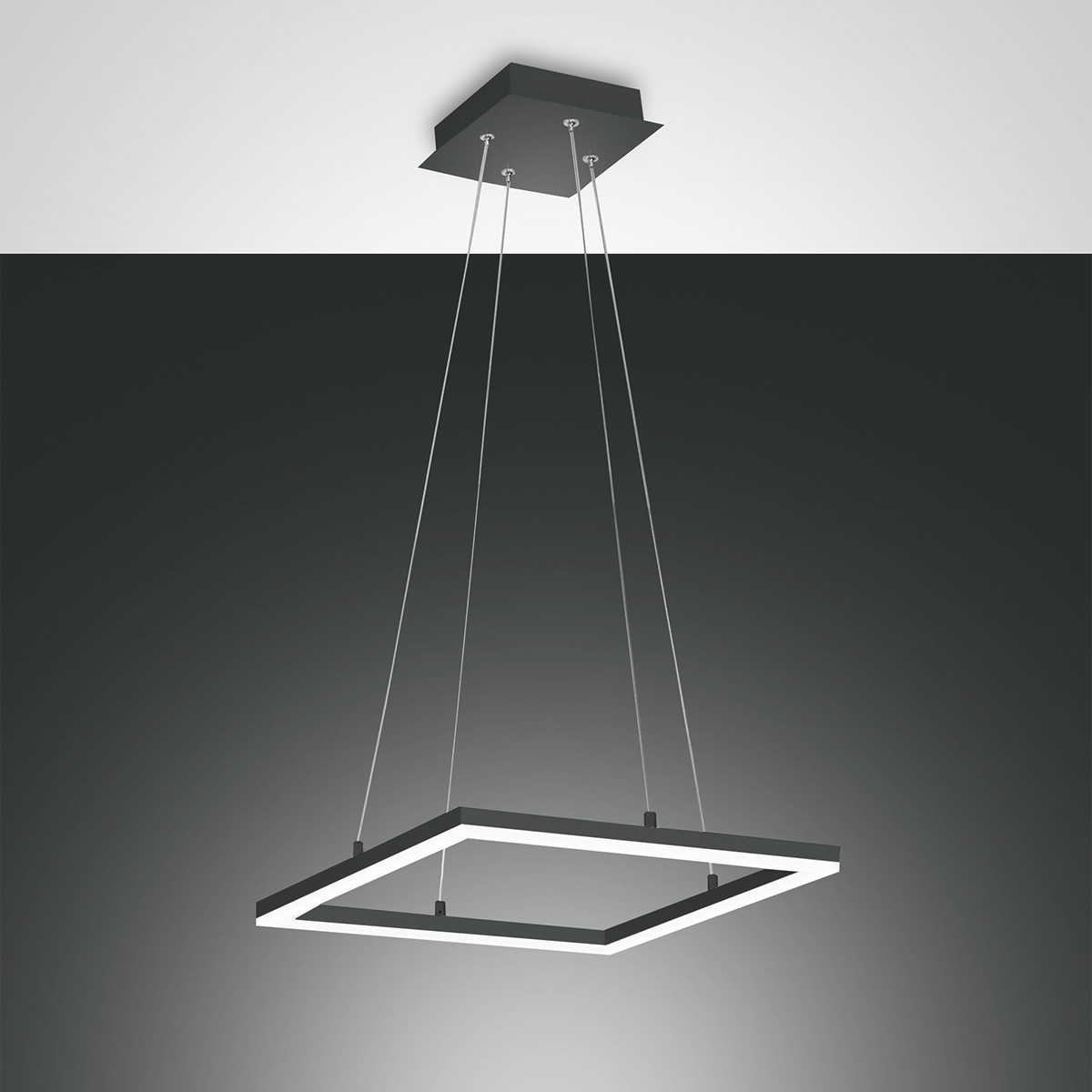 Fabas Luce Bard LED Pendelleuchte, quadratisch, anthrazit