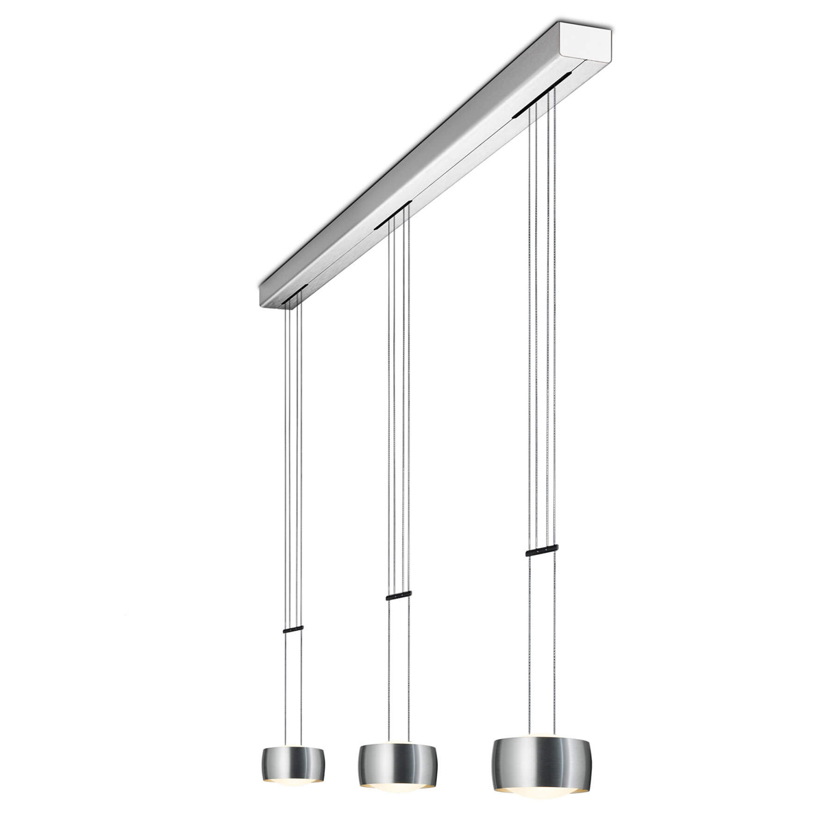Oligo Grace LED Pendelleuchte, 3-flg., Tunable White, Aluminium gebürstet