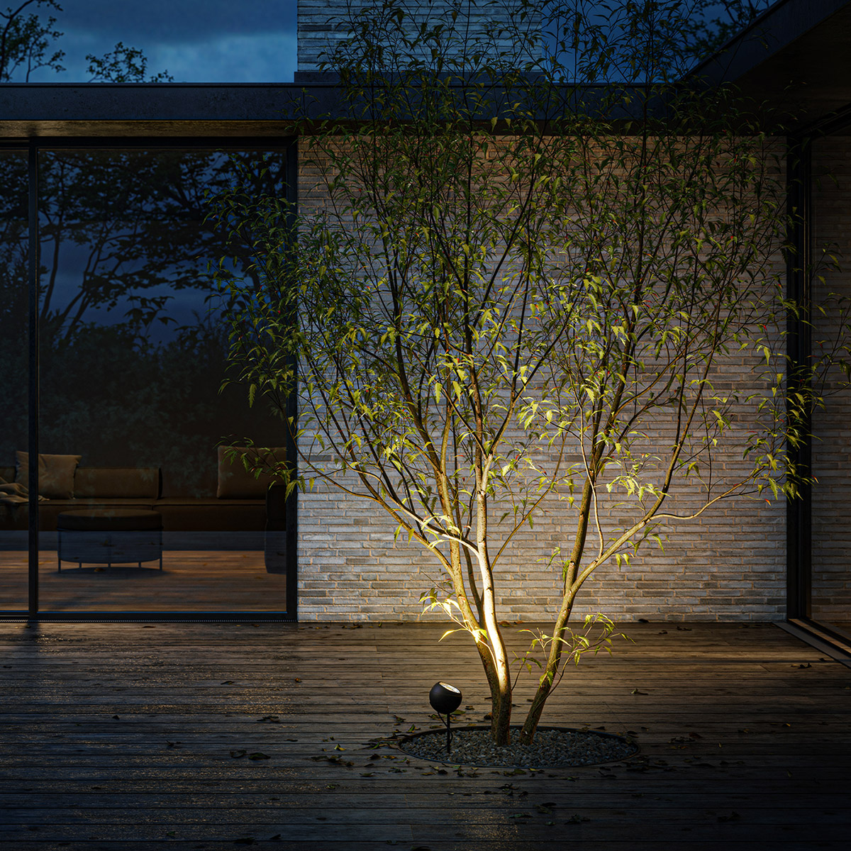 IP44.DE Shot LED Bodenleuchte mit Tee-Erdspieß, anthracite (anthrazit)