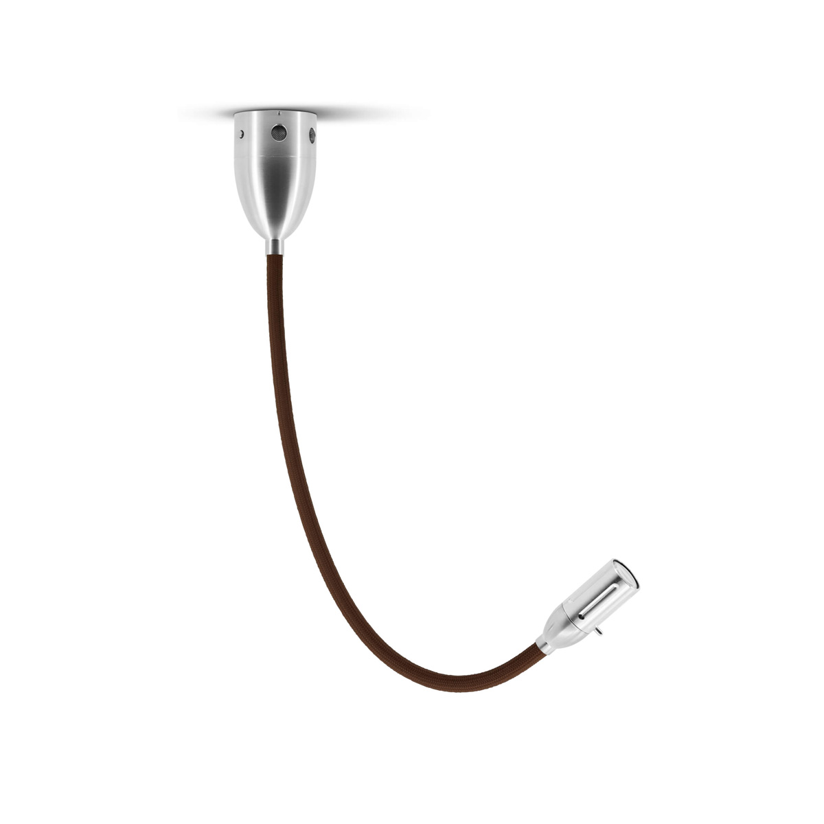 Less'n'more Zeus LED Wand- / Deckenleuchte, Flexwelle: lang, Textil: braun