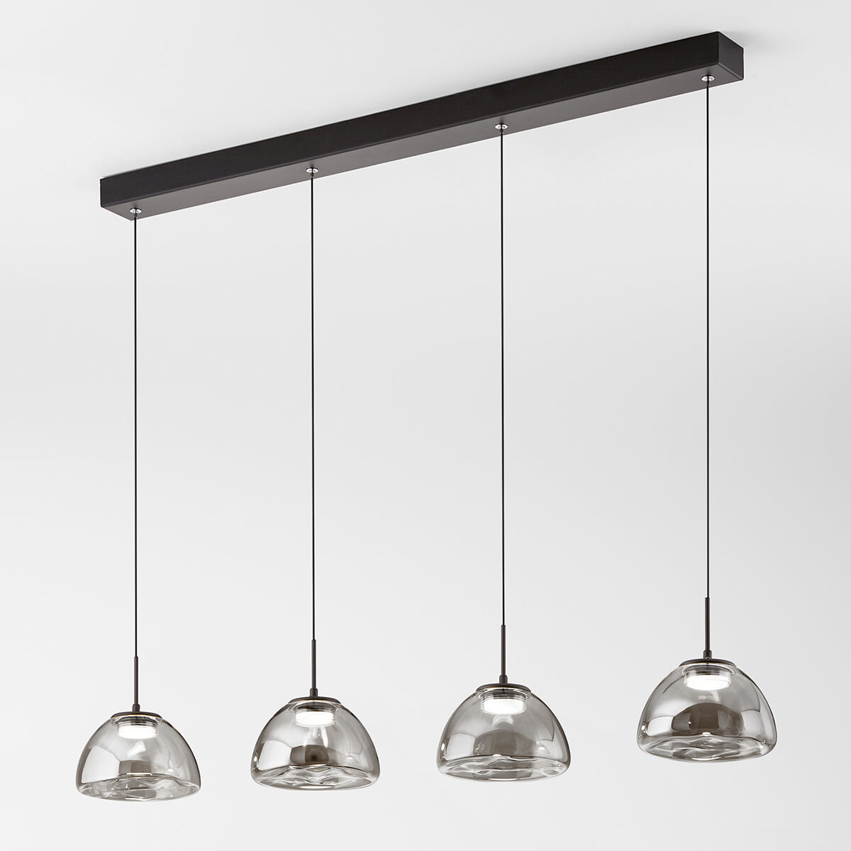 Fabas Luce Lucille LED Pendelleuchte, 4-flg., grau
