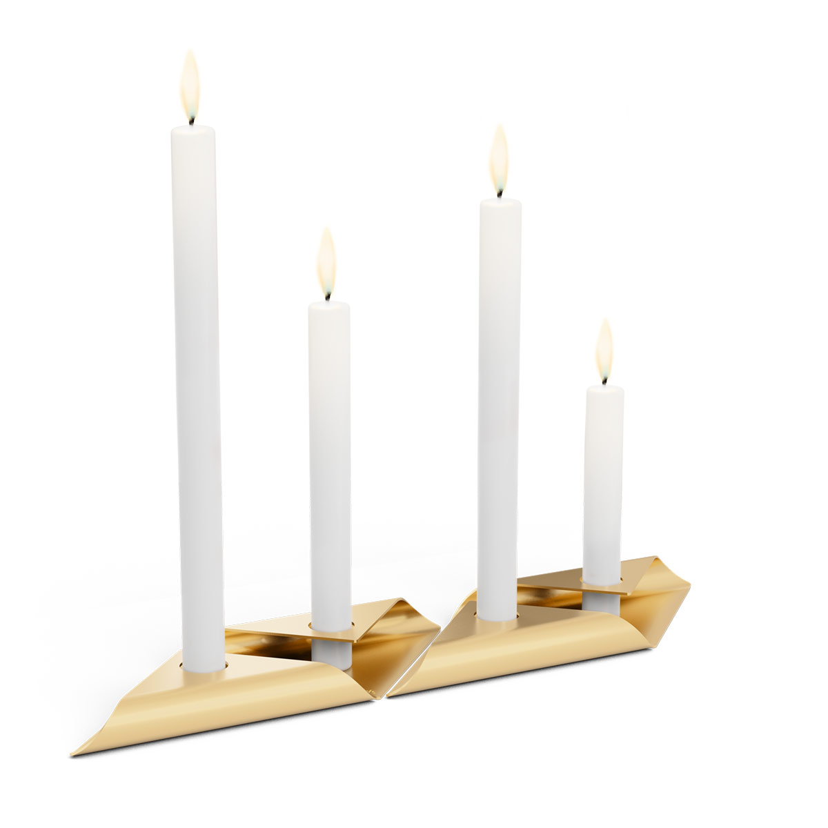 Höfats Square Candle Kerzenhalter, 4er-Set, Gold (Kerzen nicht inbegriffen)
