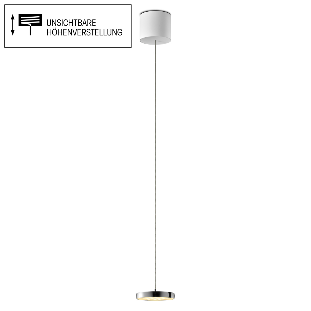 Oligo Decent LED Pendelleuchte, TW, unsichtbare Höhenverstellung, Chrom