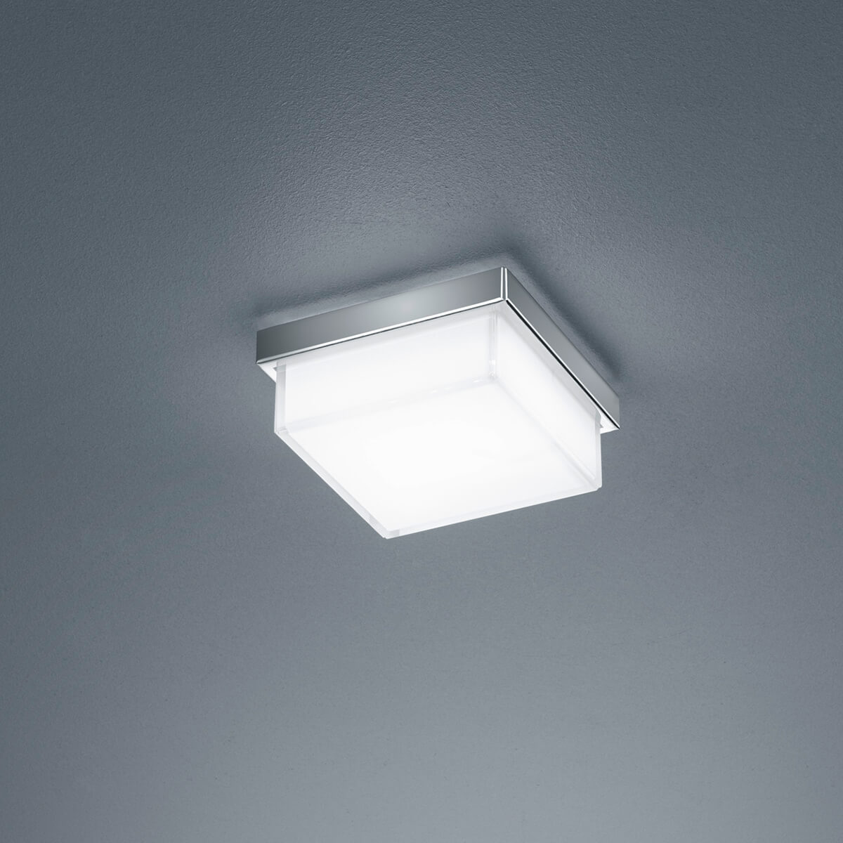 Helestra Cosi LED Wand- / Deckenleuchte, 11 x 11 cm, Chrom / Glas satiniert