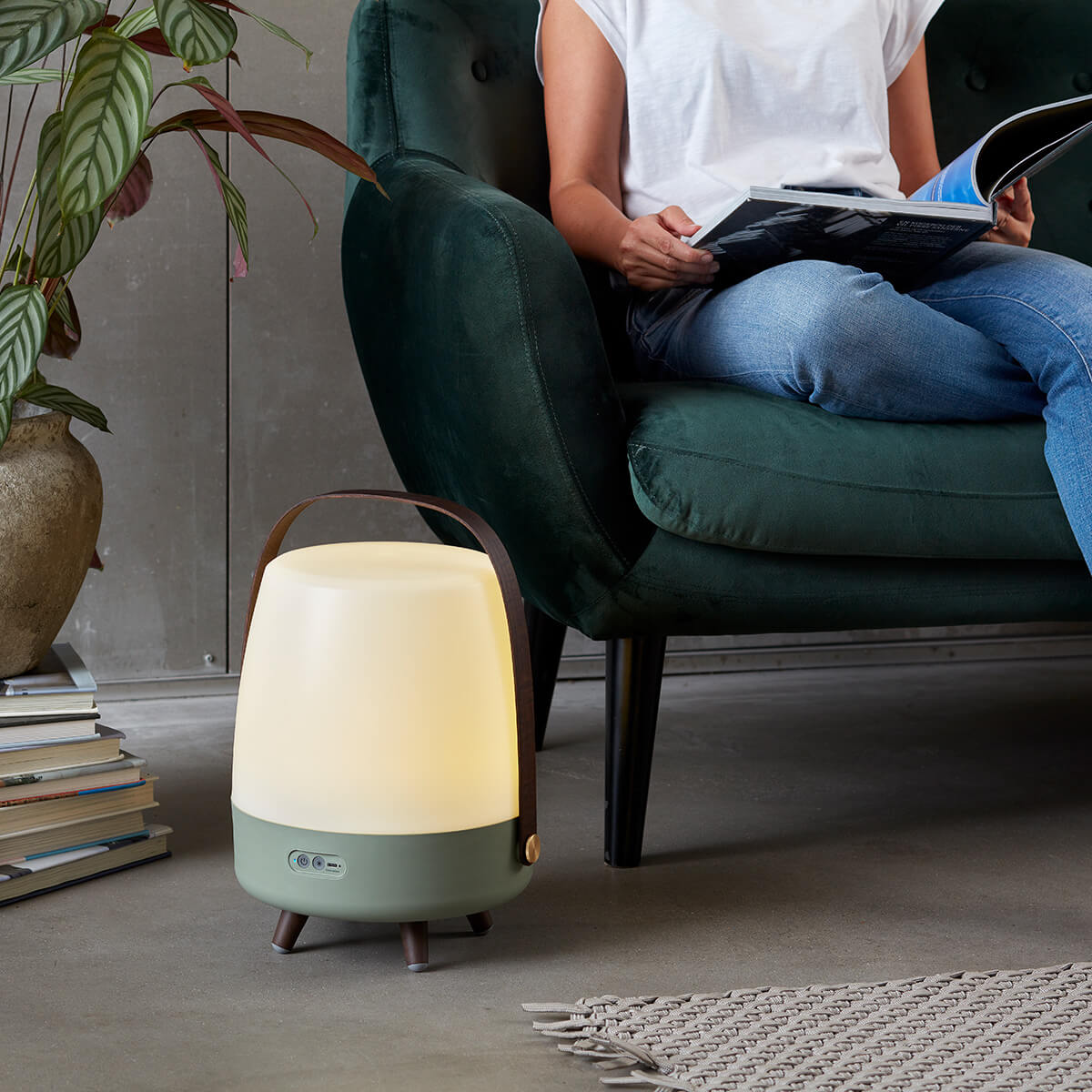 Kooduu Lite-up Play 2.0 LED Akkuleuchte & Bluetooth Lautsprecher, Petroleum (grün)