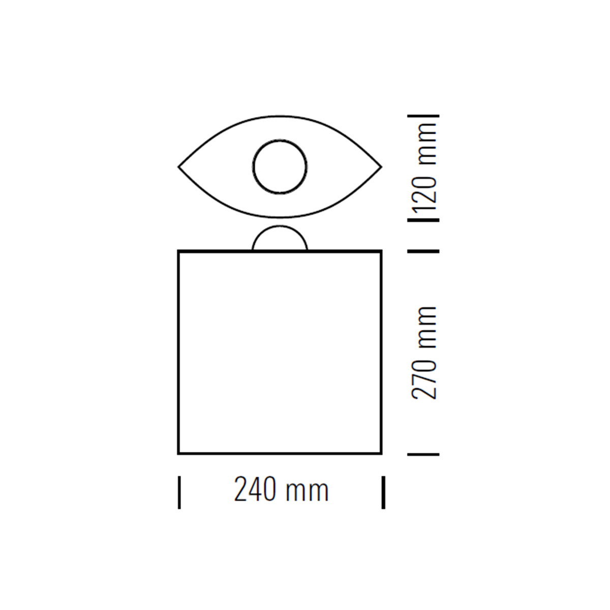 Tecnolumen Egyptian Eye LED Bodenleuchte, Maßzeichnung