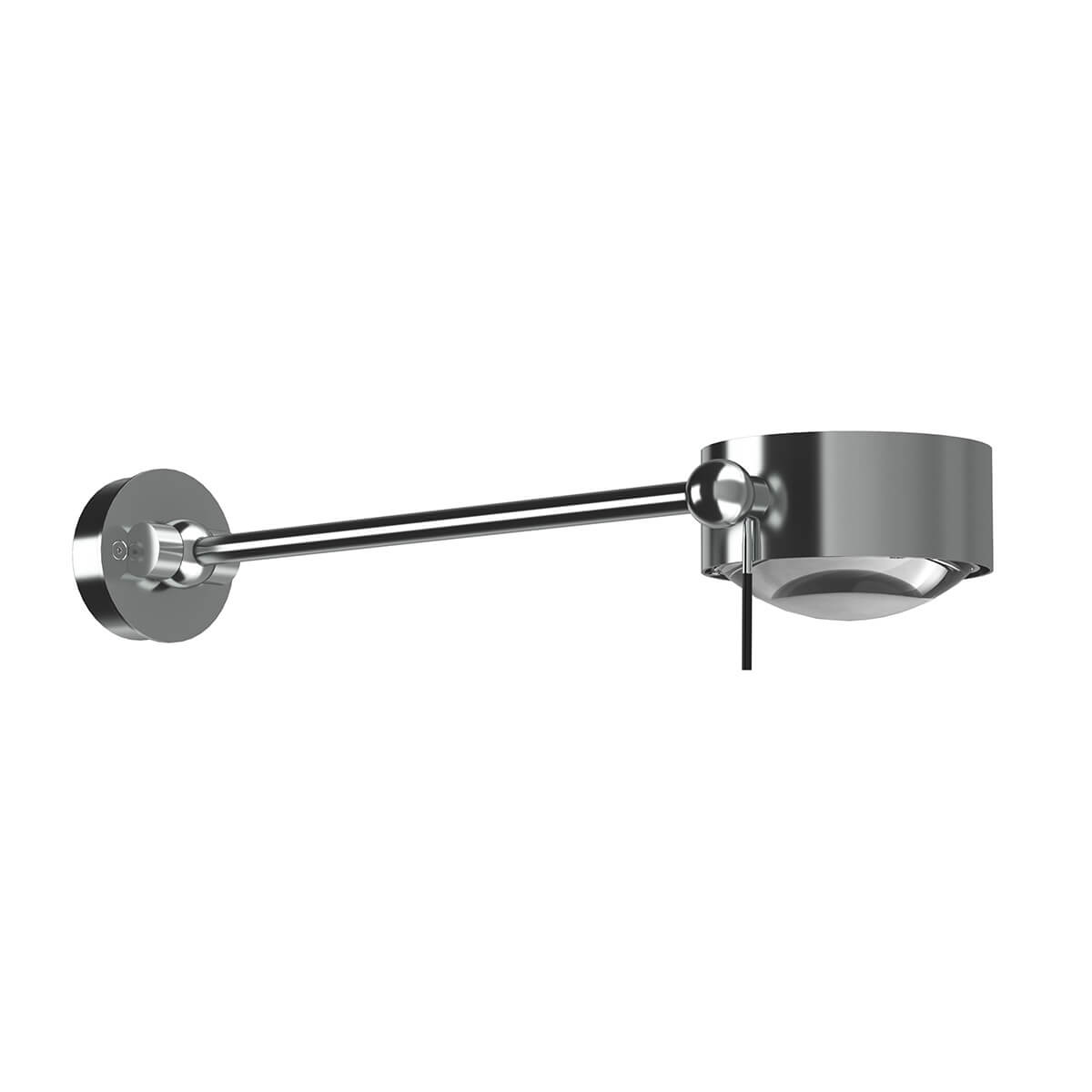 Top Light Puk Maxx Wing Single Wand- / Deckenleuchte, 30 cm, Gehäuse, Chrom matt, mit Einsätzen Glas satiniert / Linse klar (Einsätze nicht inbegriffen)