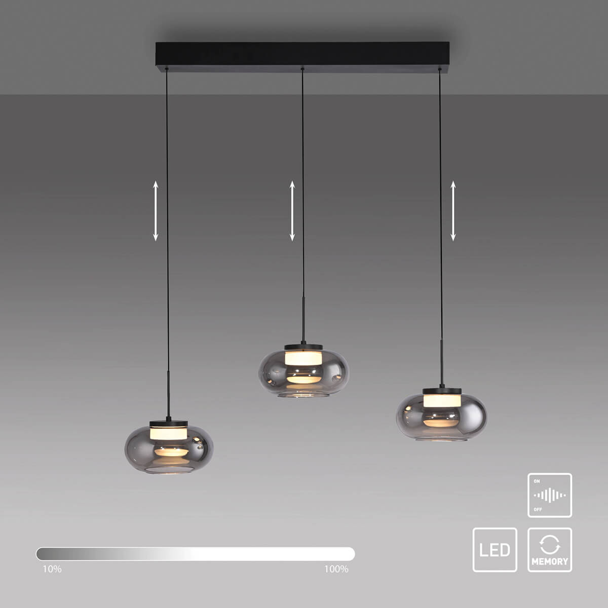 Sia LED Pendelleuchte, 3-flg.