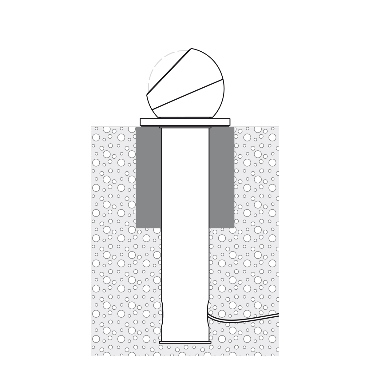 Occhio Sito Erdanker für Sito basso/palo (in Anwendung mit der Occhio Sito basso Bodenleuchte)