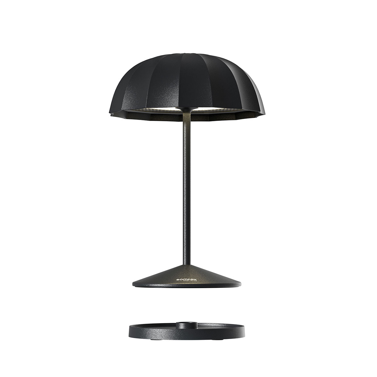 Sompex Ombrellino LED Akkuleuchte, schwarz, Ladestation (inbegriffen)