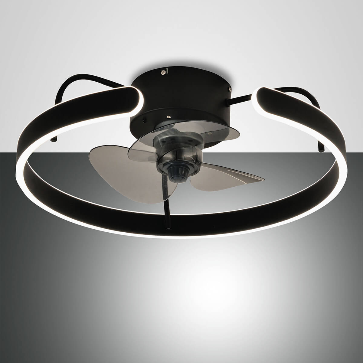 Fabas Luce Savoy Deckenventilator mit Licht, schwarz