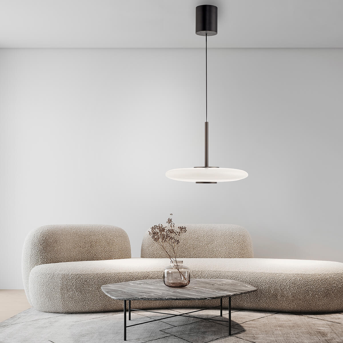 PURE E-Vitrum LED Pendelleuchte mit e-LIFT und CCT