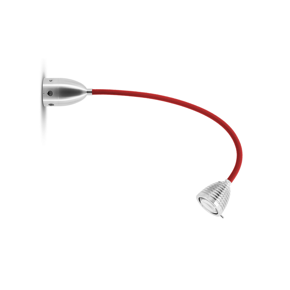 Less'n'more Athene LED Wand- / Deckenstrahler, Flexwelle: lang, Textil rot