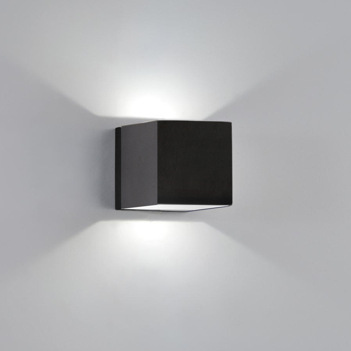 Milan Mini Dau LED Up & Down Wandleuchte, Rückläufer, schwarz matt