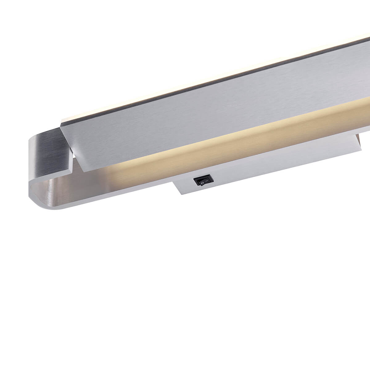 HELL Box LED Wandleuchte, Aluminium eloxiert, Schalter an der Wandhalterung