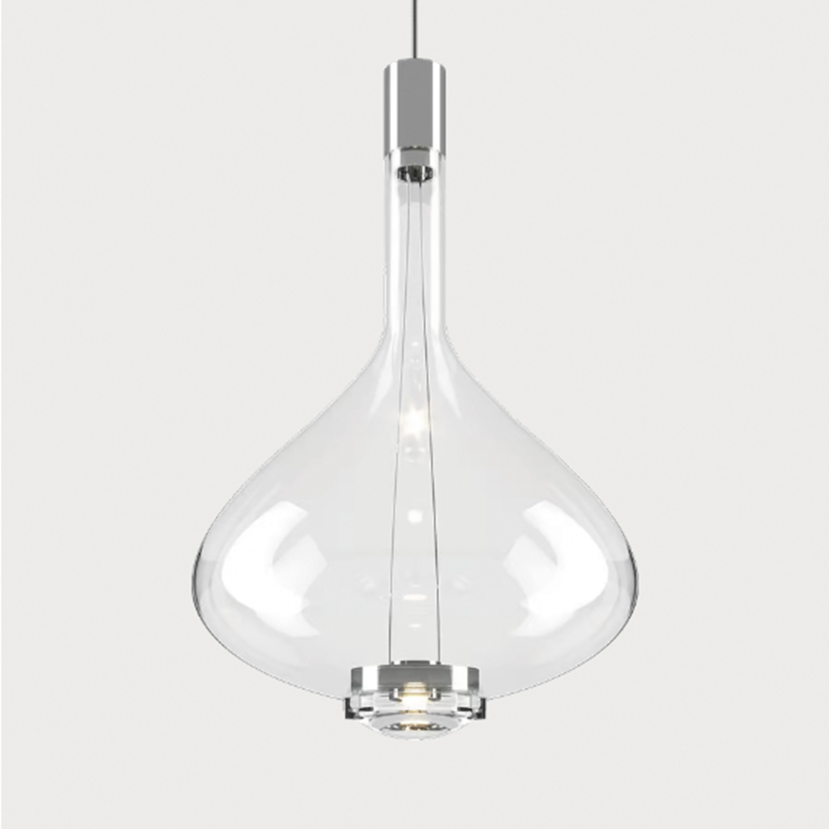 Lodes Sky-Fall LED Large Pendelleuchte, Chrom / Glas