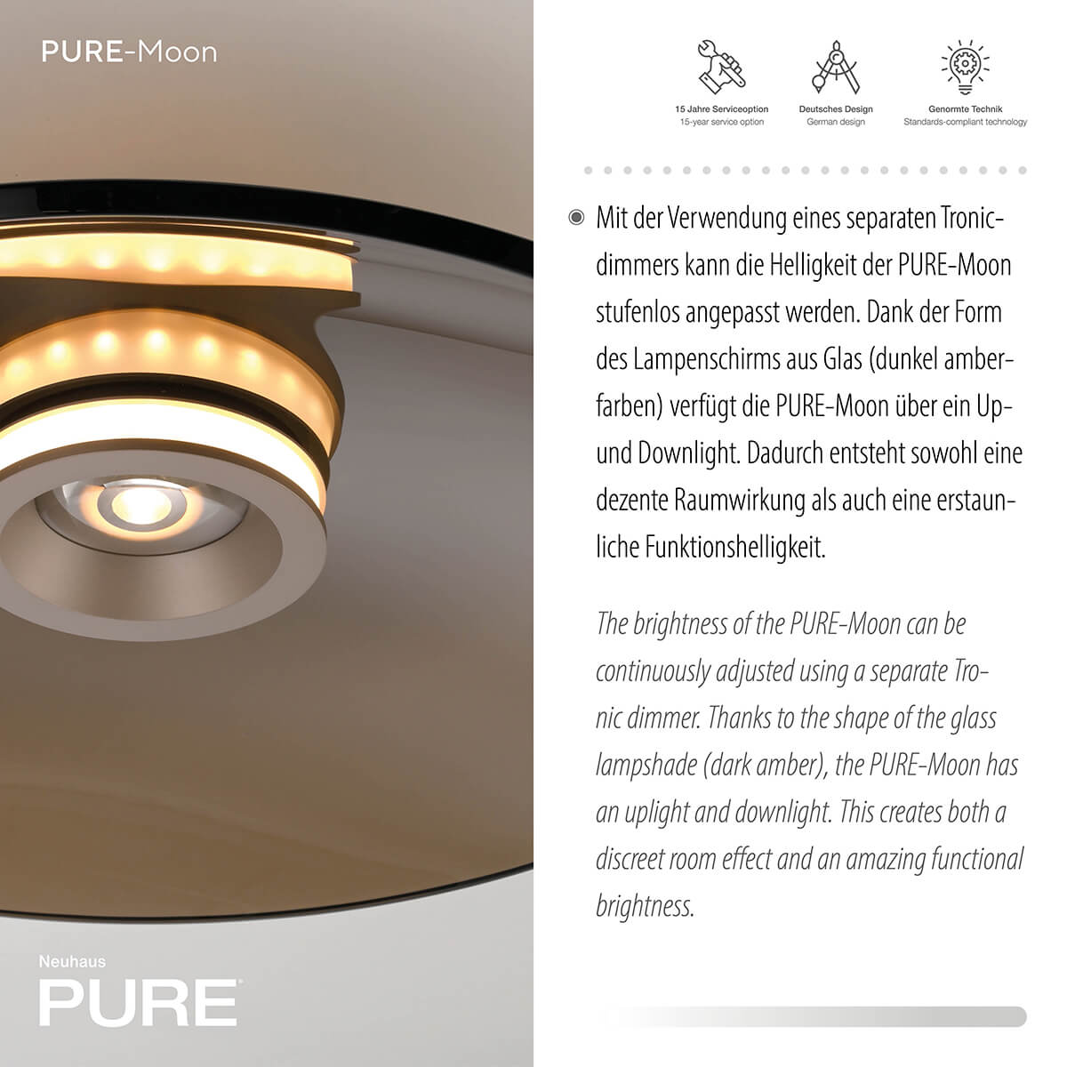 Neuhaus PURE Moon LED Deckenleuchte, Bronze