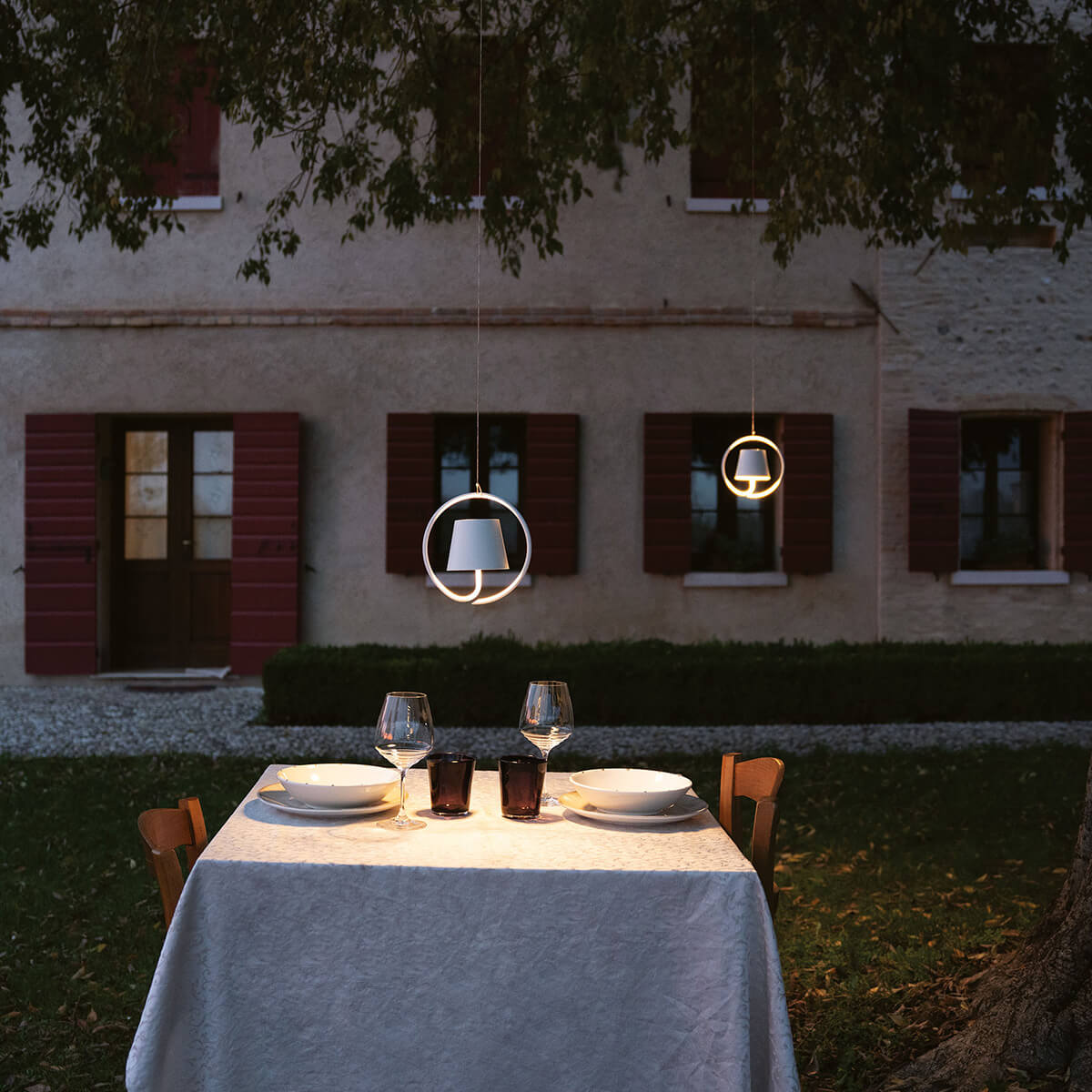 Zafferano AiLati Poldina Pro LED Akku-Pendelleuchte, weiß (Aufhängung nicht inbegriffen)