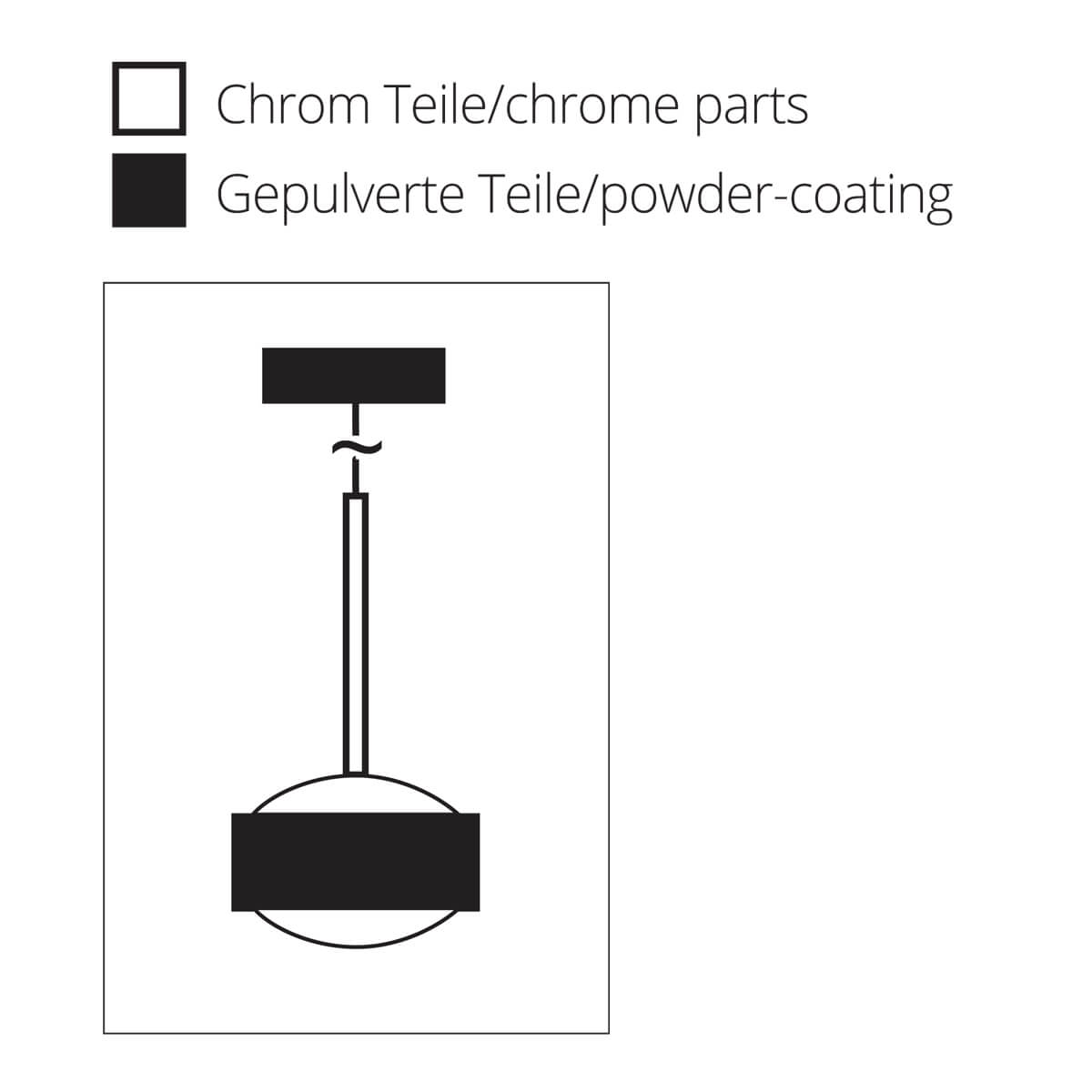 Top Light Puk Mini Drop Solo Pendelleuchte, Oberflächenbeschaffenheit der Bicolor-Versionen