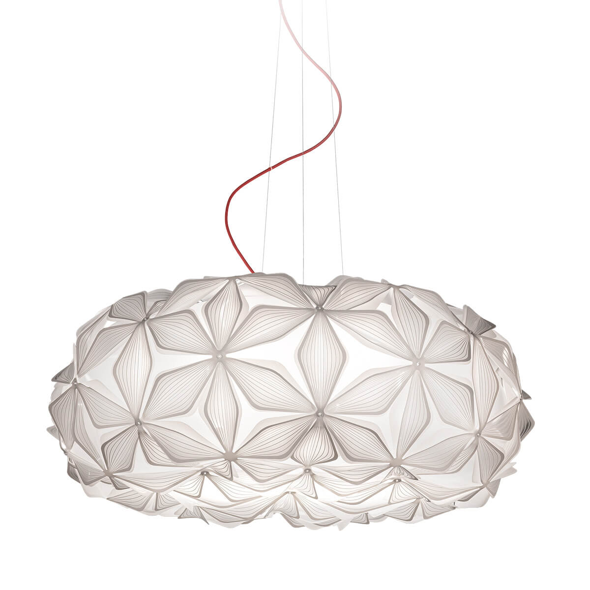 Slamp C’est La Vie Suspension Large weiß, Kabel: rot