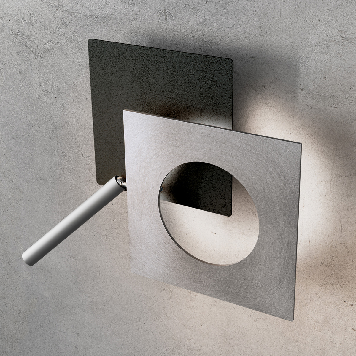Icone Petra 21.L LED Wandleuchte, Schiefer schwarz / Aluminium satiniert