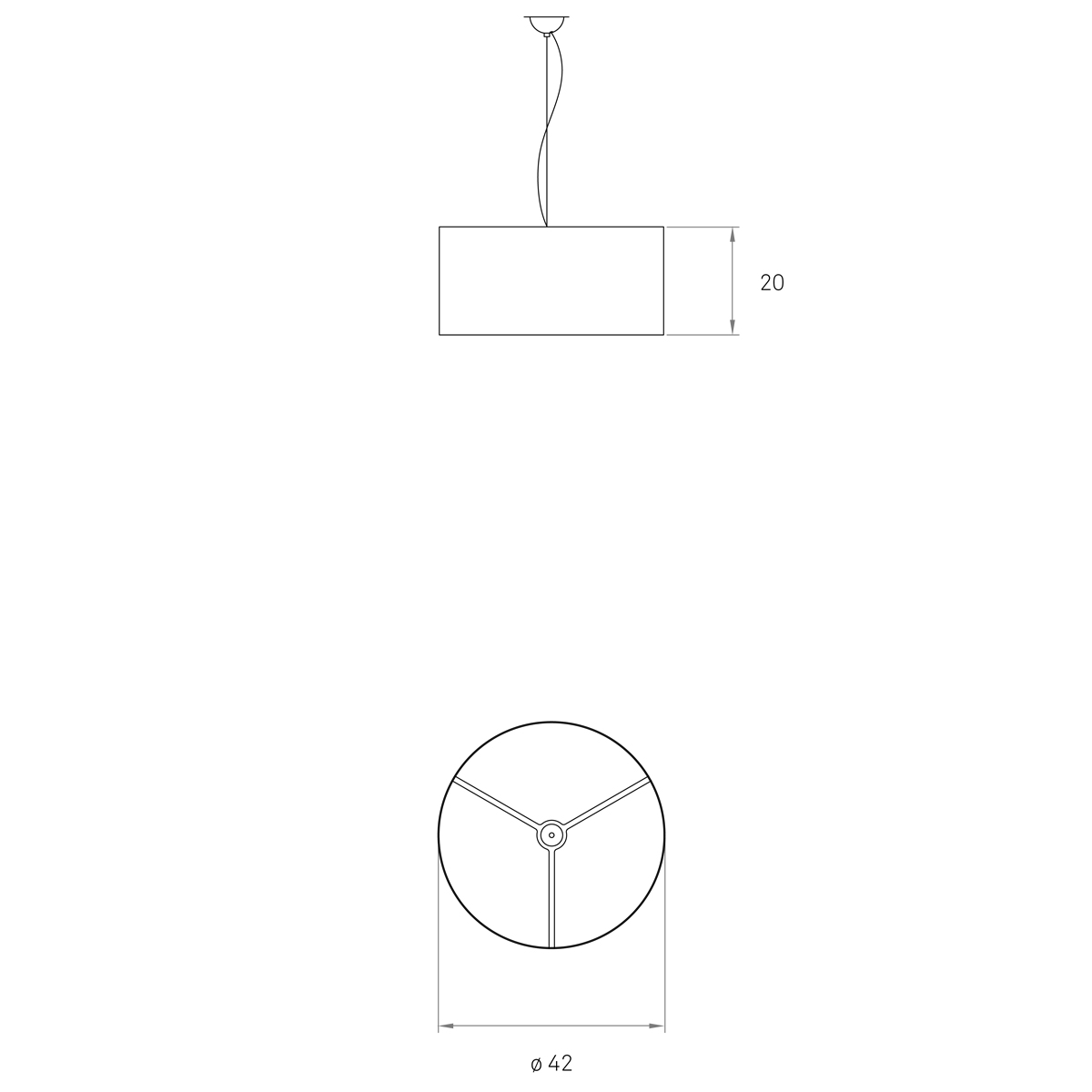 LZF Lamps Gea Small Pendelleuchte, Maßzeichnung