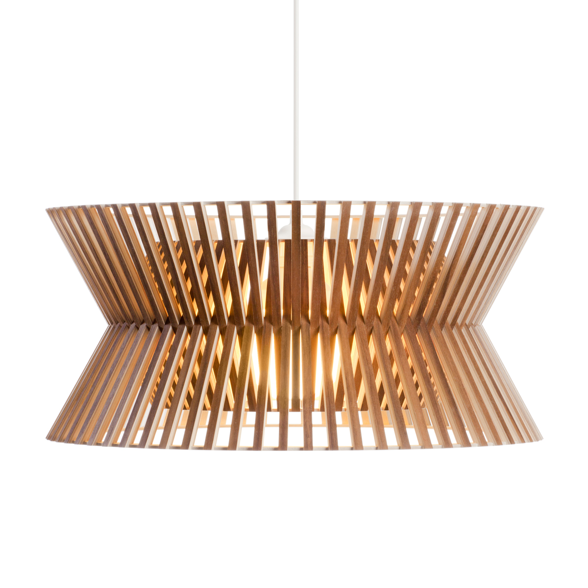 Secto Design Kontro 6000 Pendelleuchte, Walnussfurnier, Kabel: weiß