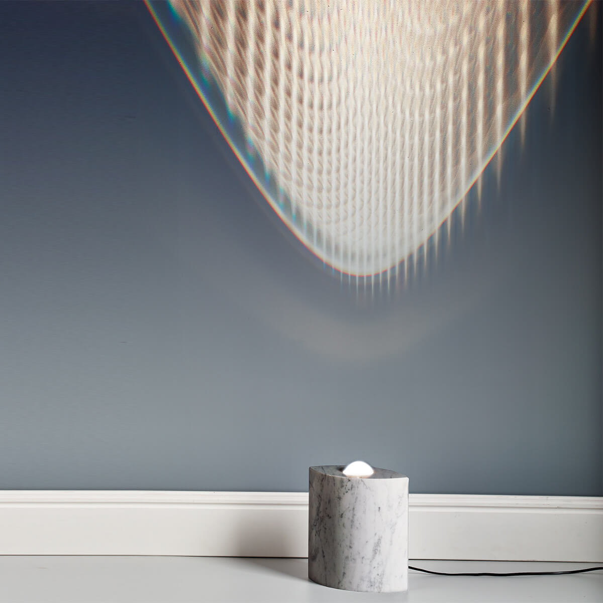 Tecnolumen Egyptian Eye LED Bodenleuchte, Marmor weiß poliert