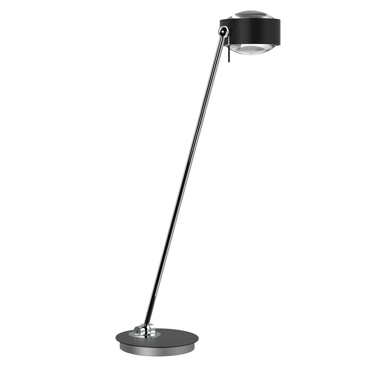 Top Light Puk Maxx Table Tischleuchte, 80 cm, Gehäuse, schwarz matt / Chrom, mit Linse klar / Linse klar (nicht inbegriffen)