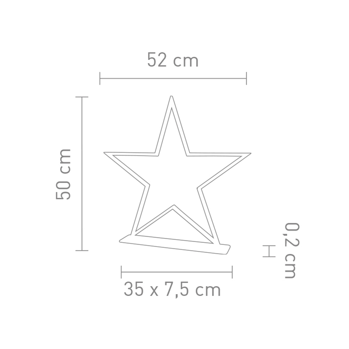 Sompex Lucy LED Tischleuchte, Höhe: 50 cm, Maßzeichnung