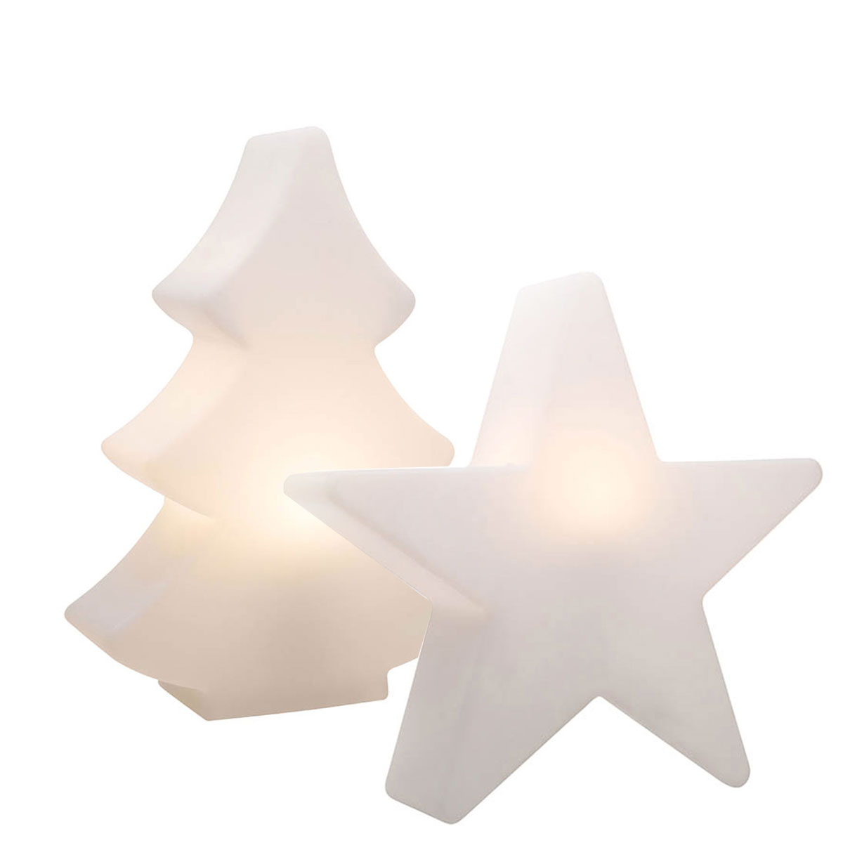 8 seasons design Shining Star und Tree Dekoleuchte, 2er-Set, weiß Shining Star und Tree RGB LED Dekoleuchte, 2er-Set