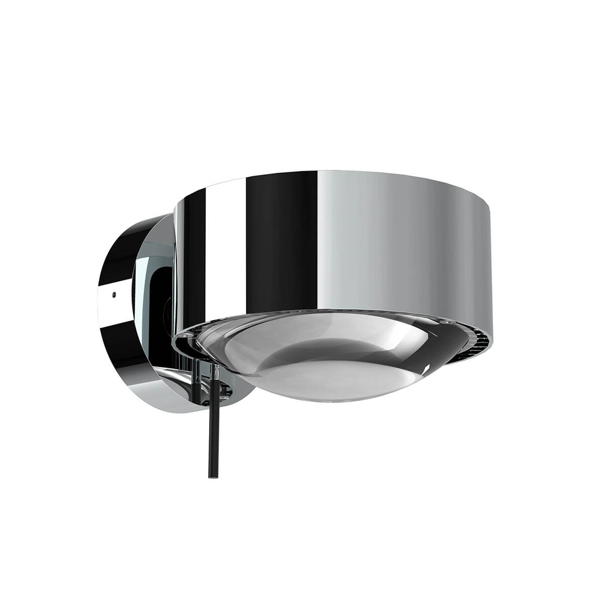 Top Light Puk Maxx Wall + Wandleuchte, Gehäuse, Chrom, mit Glas satiniert / Linse klar (nicht inbegriffen)