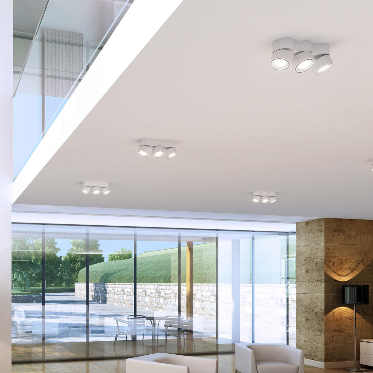 Antidark by Lumexx Easy Triple LED Deckenleuchte, weiß / schwarz (mit weißer Abdeckung)