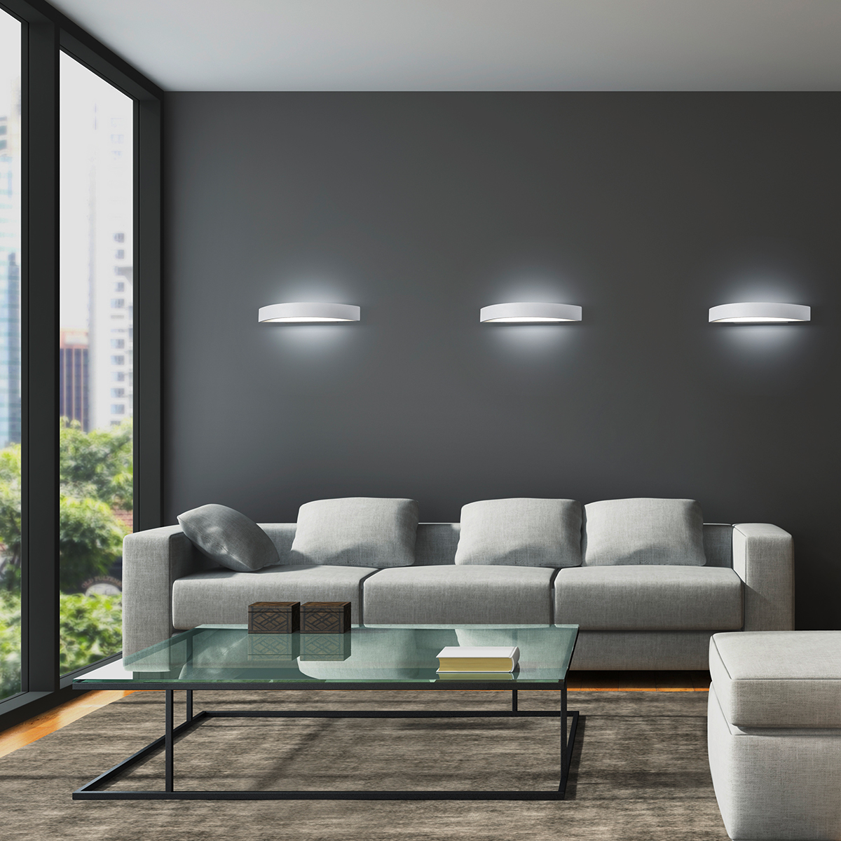 Helestra Yona LED Wandleuchte, weiß matt, Länge: 37,5 cm