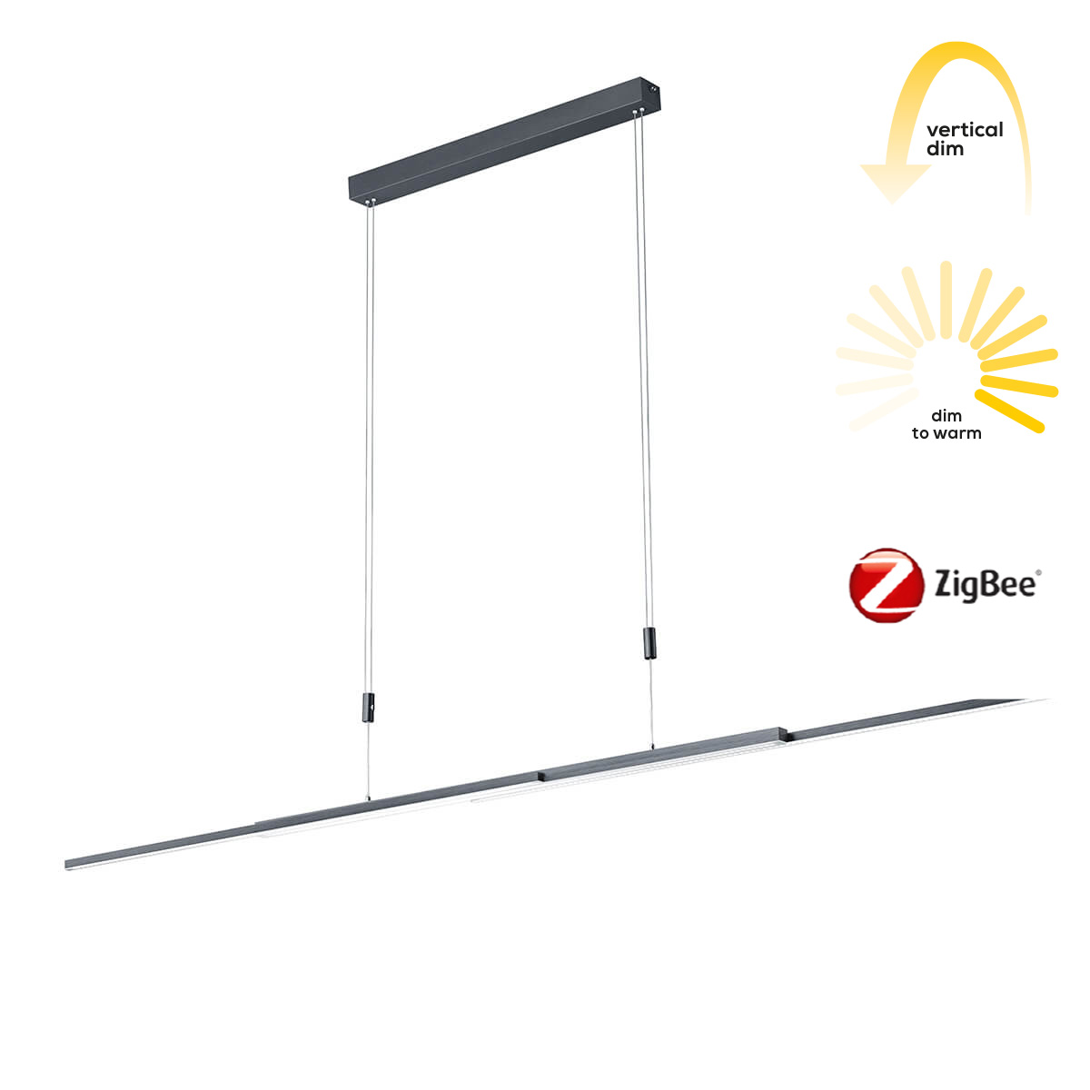 Bankamp Lightline II up & down LED Pendelleuchte, Vertical dim, anthrazit matt eloxiert