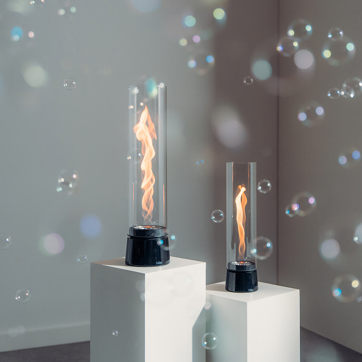 Höfats Spin air 900 Tischfeuer & Windlicht und Spin air 1200 Tischfeuer & Windlicht, Emaille schwarz