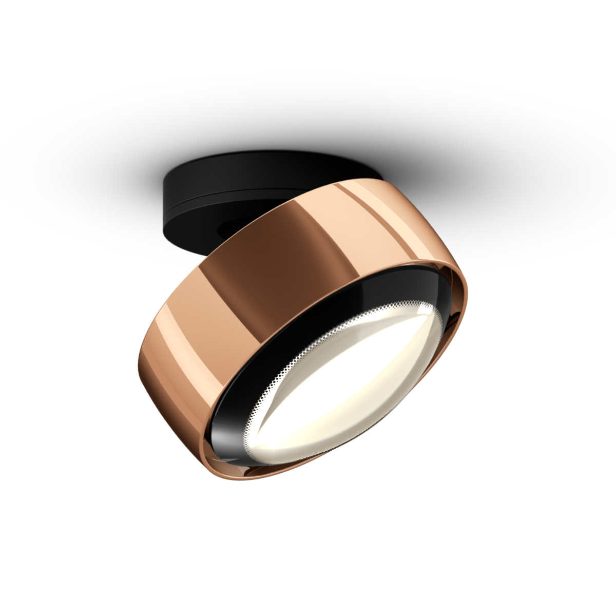 Occhio Più alto Volt S40 Deckenstrahler, 3000 K, Roségold / mattschwarz