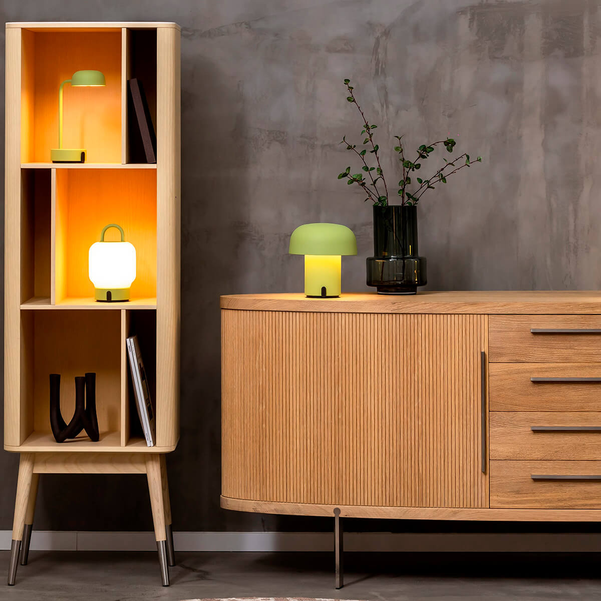Kooduu Fokus LED Akkuleuchte, Moss (grün)