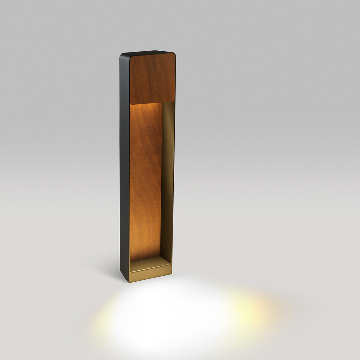 Marset Lab B 60 LED Stehleuchte, grafitgrau / Irokoholz dunkel